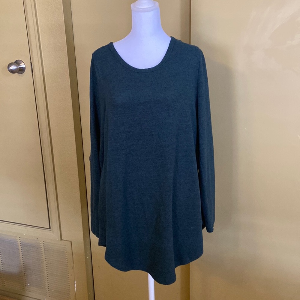 Torrid Green Long Sleeve (Lace Up Back) Top - Size 0 (12)